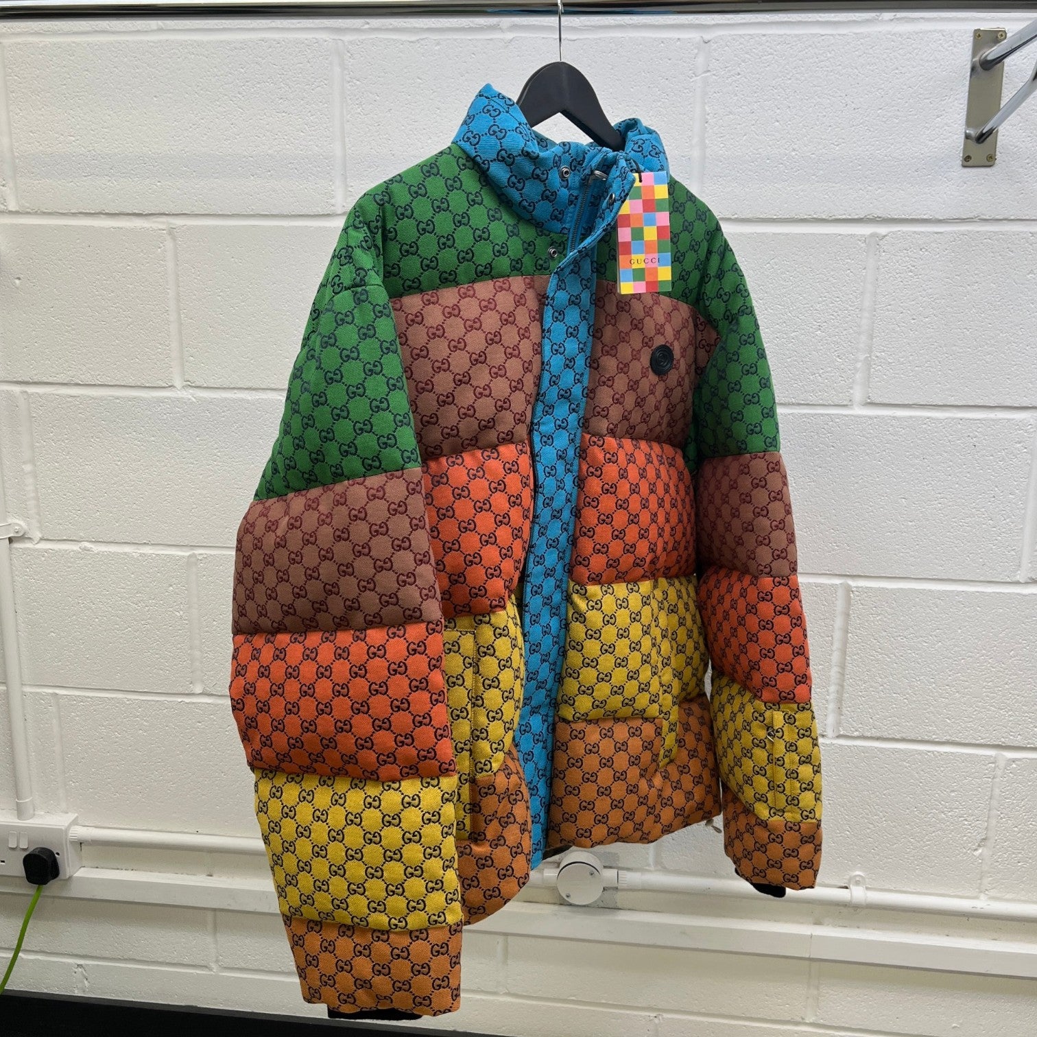 Men's Gg Supreme Colourful Down Jacket Multi-Coloured Size IT 54 / XXL - Photo 9