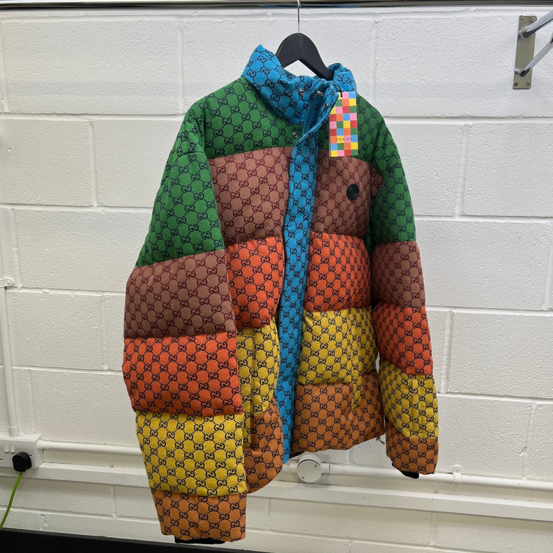 Men's Gg Supreme Colourful Down Jacket Multi-Coloured Size IT 54 / XXL