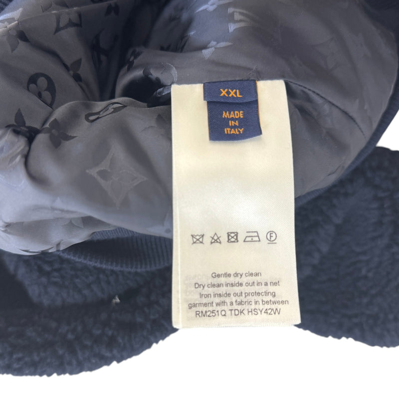 Men's Patch Fleece Jacket Navy Size XXL