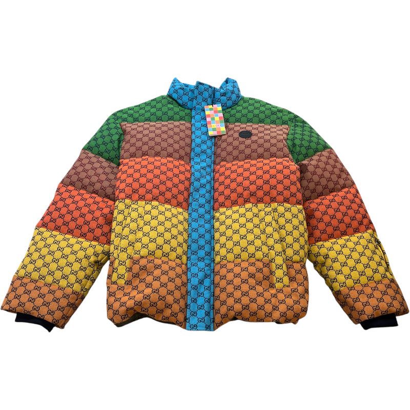 Men's Gg Supreme Colourful Down Jacket Multi-Coloured Size IT 54 / XXL