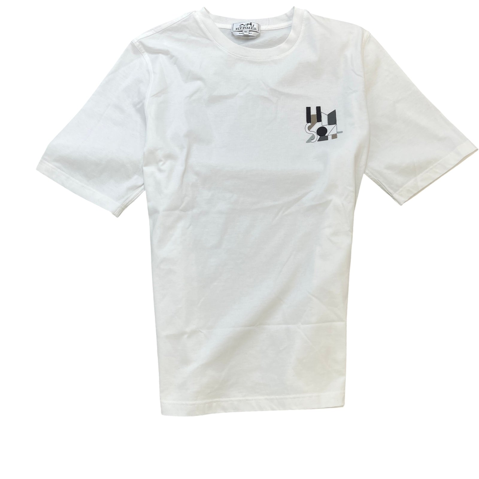 Men's Lambskin Patch T-Shirt White Size XS - Photo 1