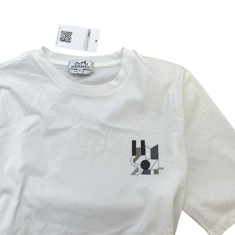 Men's Lambskin Patch T-Shirt White Size XS