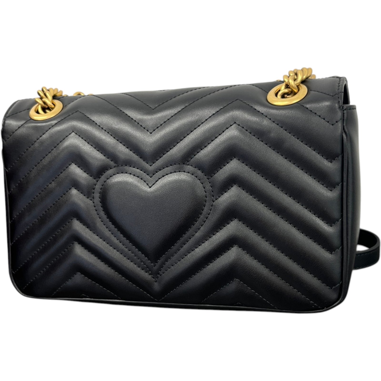 Women's Gg Marmont Flap Bag Black - Photo 9