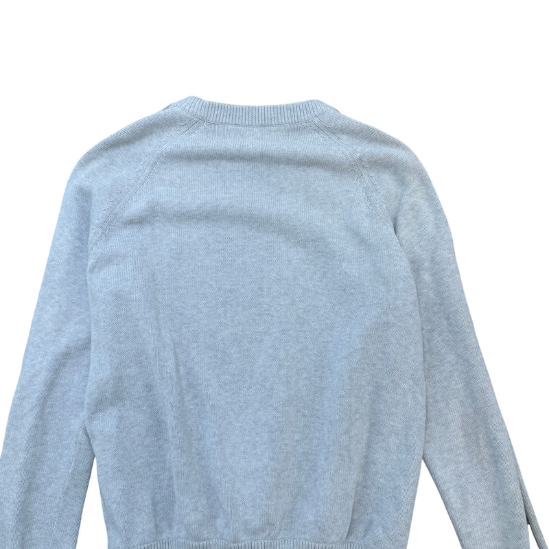 Men's Oblique Jacquard Crewneck Jumper Grey Size L
