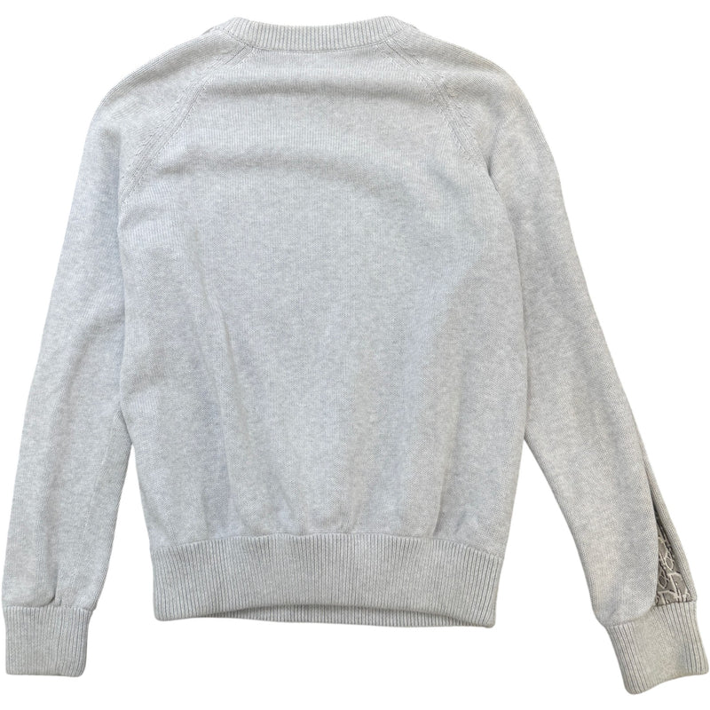 Men's Oblique Jacquard Crewneck Jumper Grey Size L