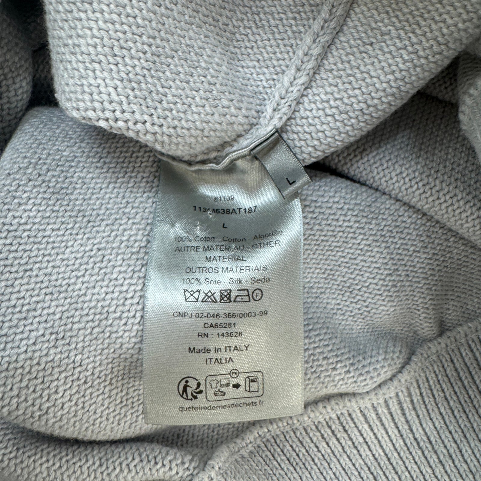 Men's Oblique Jacquard Crewneck Jumper Grey Size L - Photo 5