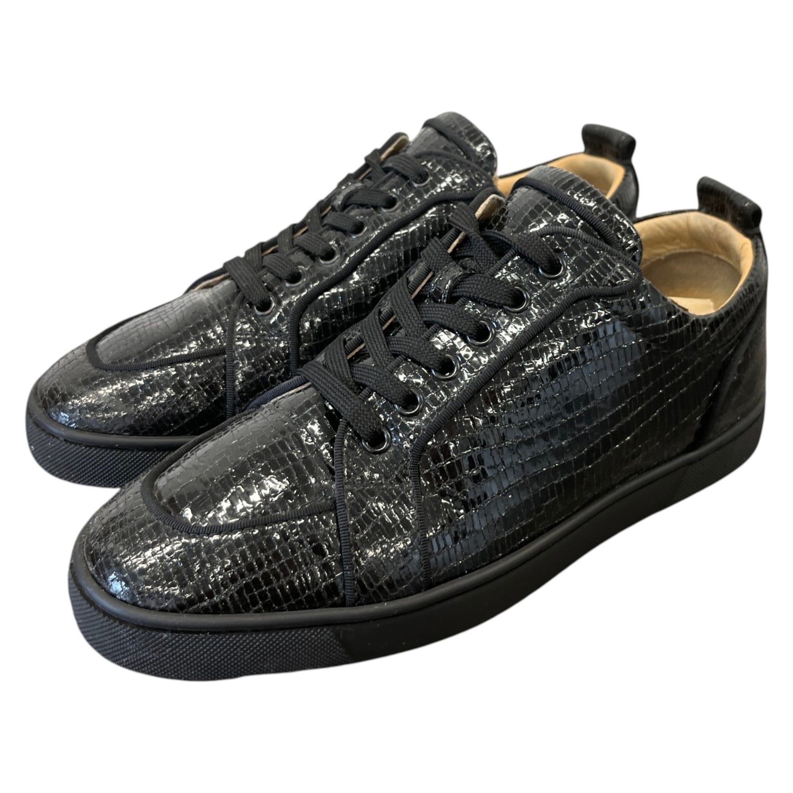 Men's Louis Junior Flat Low Trainers Black Size UK 7 / EU 41 - Photo 9