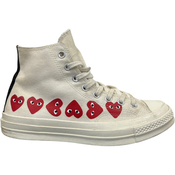 Men's X Comme Des Garçons PLAY Chuck 70 High Top High Trainers White Size UK 8 / EU 42