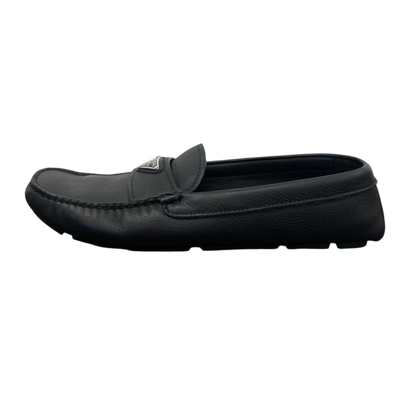 Men's Saffiano Driving Loafers Black Size EU 43 / UK 9