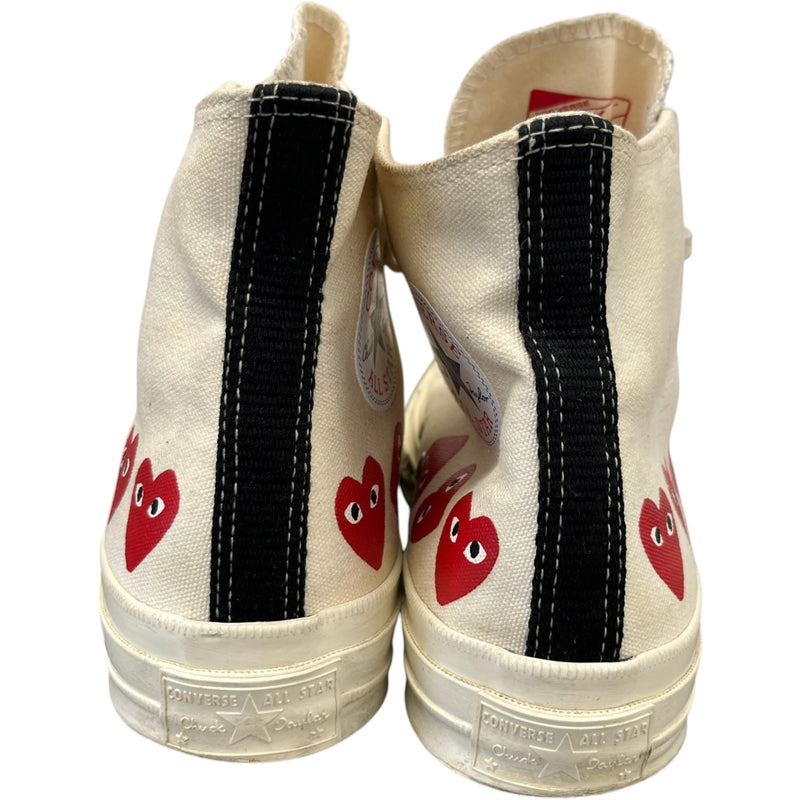 Men's X Comme Des Garçons Play Chuck 70 High Top High Trainers White Size EU 42 / UK 8