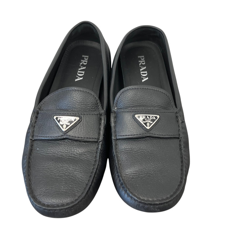 Men's Saffiano Driving Loafers Black Size EU 43 / UK 9