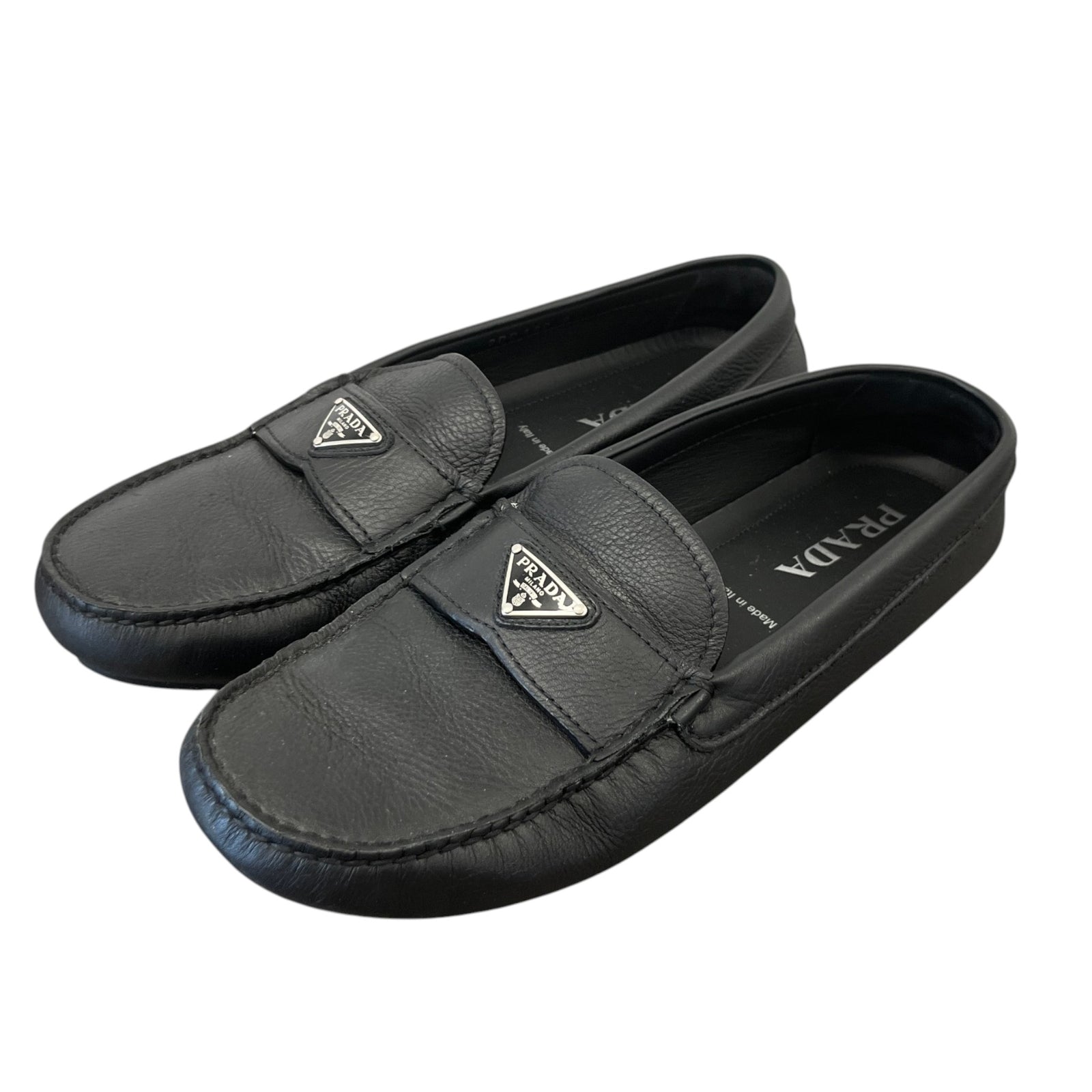 Men's Saffiano Driving Loafers Black Size EU 43 / UK 9 - Photo 9
