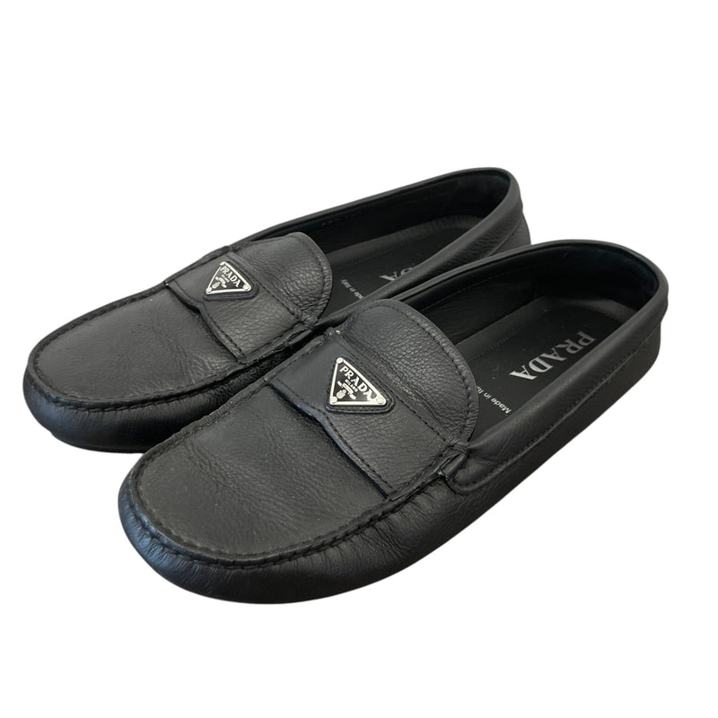 Men's Saffiano Driving Loafers Black Size EU 43 / UK 9