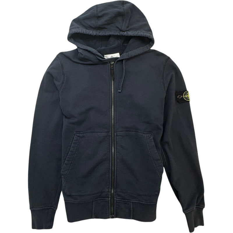 Men's Applique Logo Zip Hoodie Navy Size M