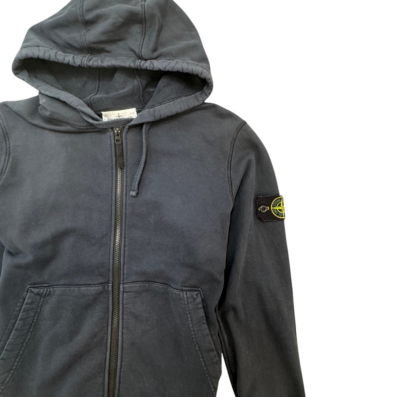 Men's Applique Logo Zip Hoodie Navy Size M