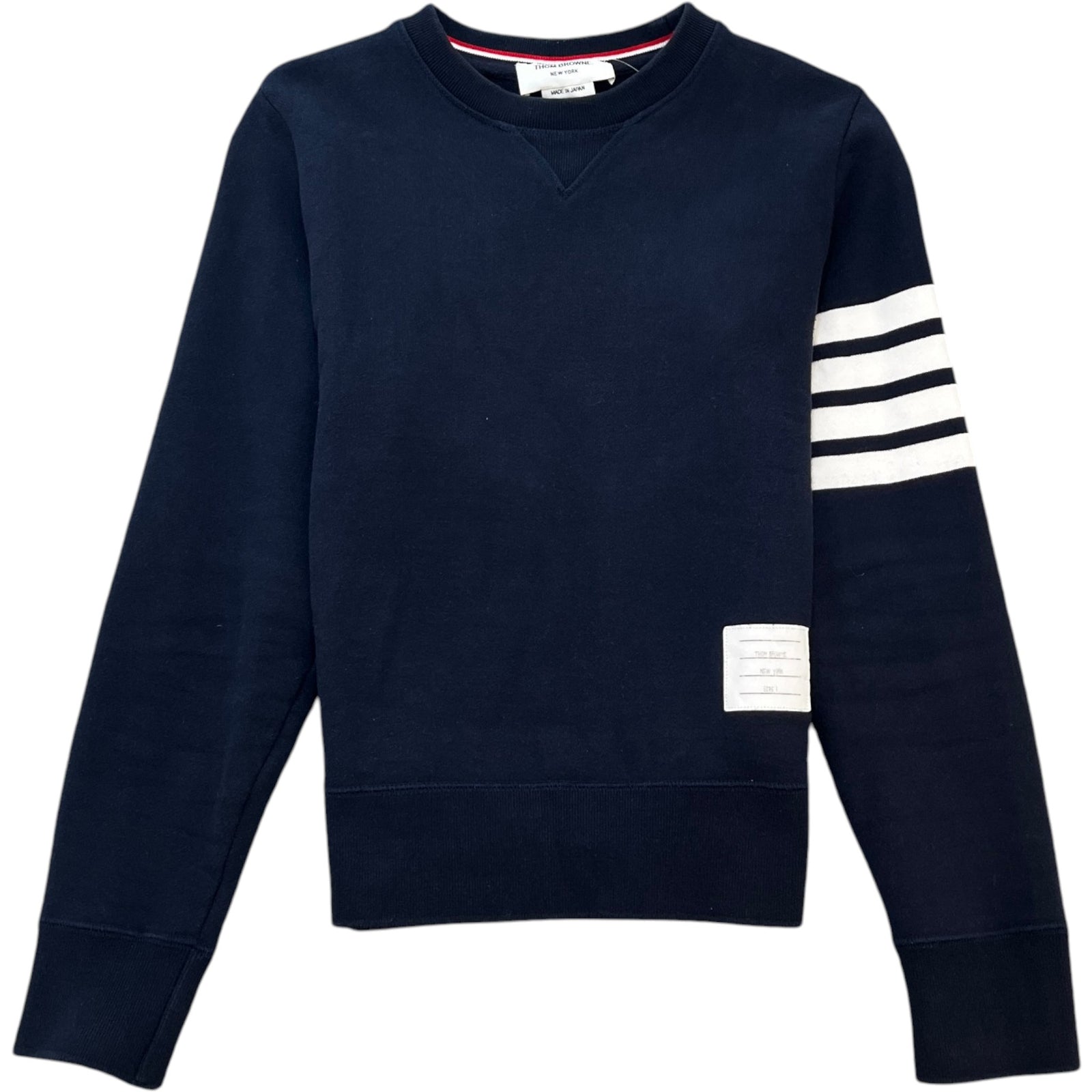 Men's 4 Bar Stripe Sweatshirt Navy Size S - Photo 1