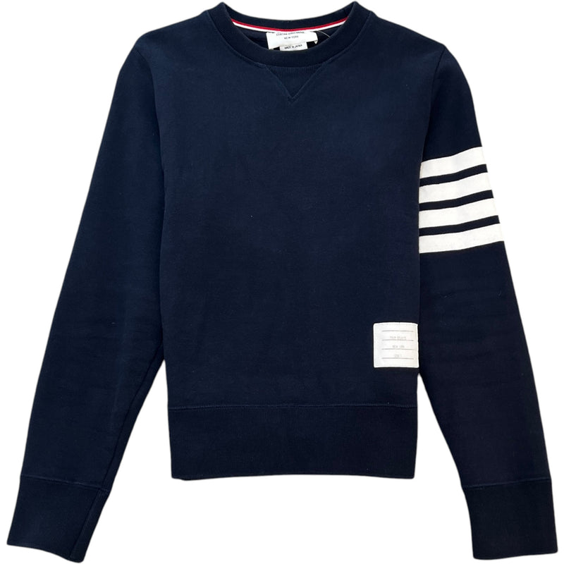 Men's 4 Bar Stripe Sweatshirt Navy Size S