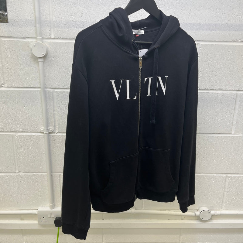 Men's Logo Print Hoodie Black Size XL