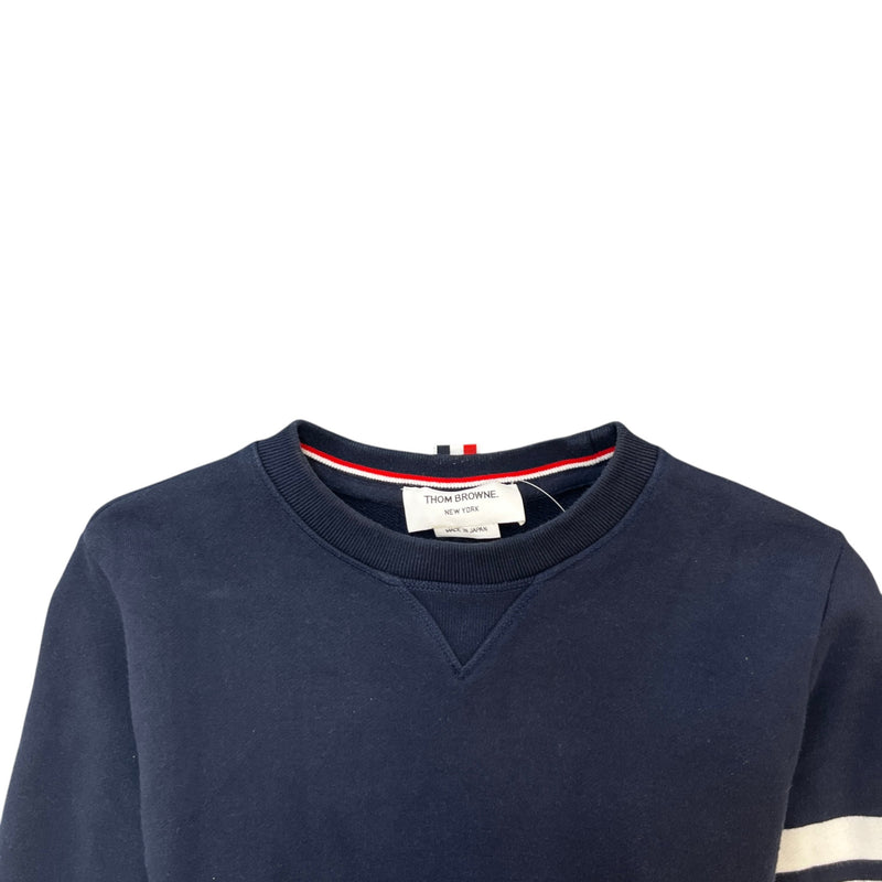 Men's 4 Bar Stripe Sweatshirt Navy Size S
