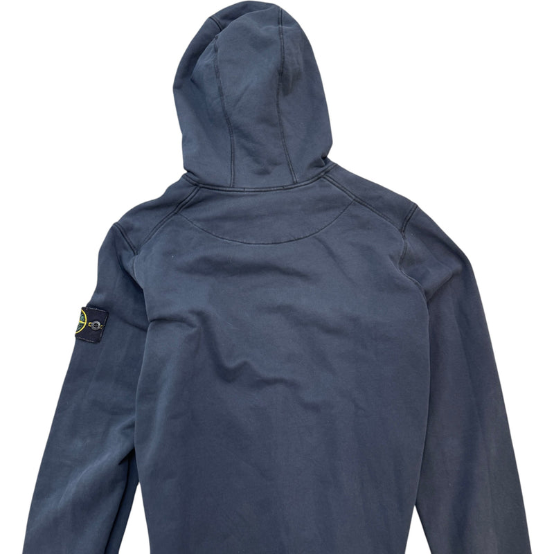 Men's Applique Logo Zip Hoodie Navy Size M