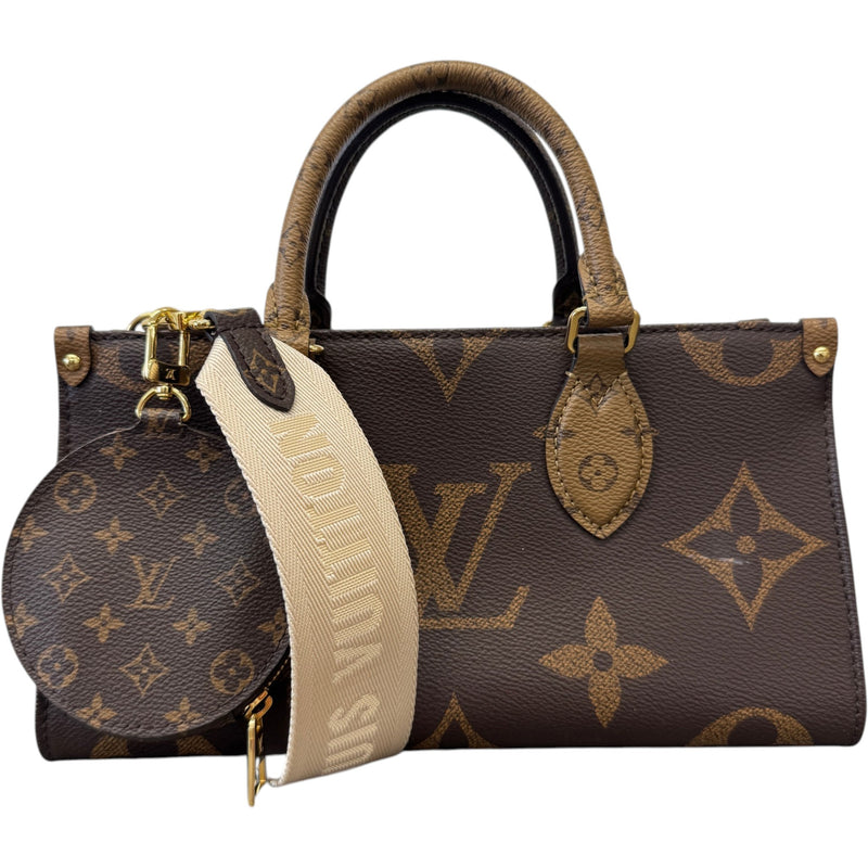 Women's Reverse Monogram On The Go East West Handbag Brown