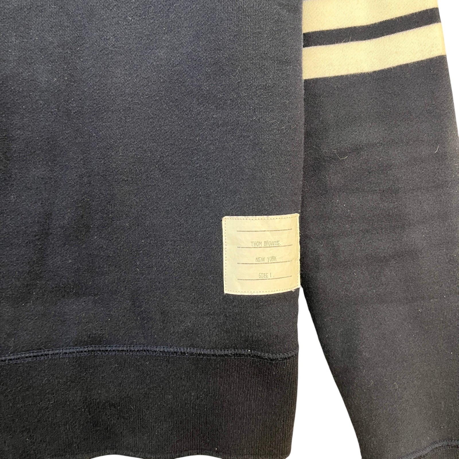 Men's 4 Bar Stripe Sweatshirt Navy Size S - Photo 6