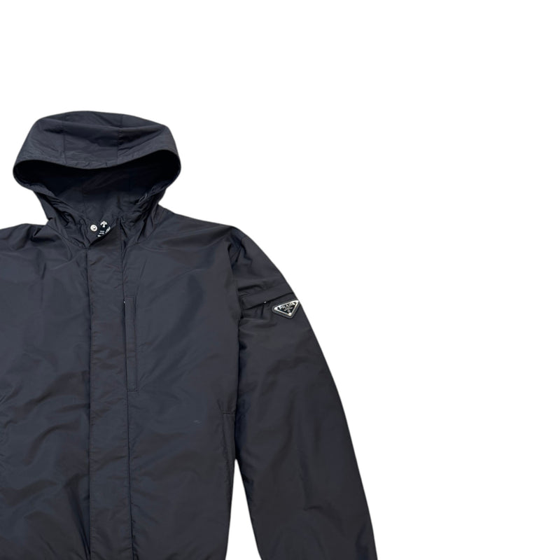 Men's Re-Nylon Plaque Logo Windbreaker Black Size IT 48 / M
