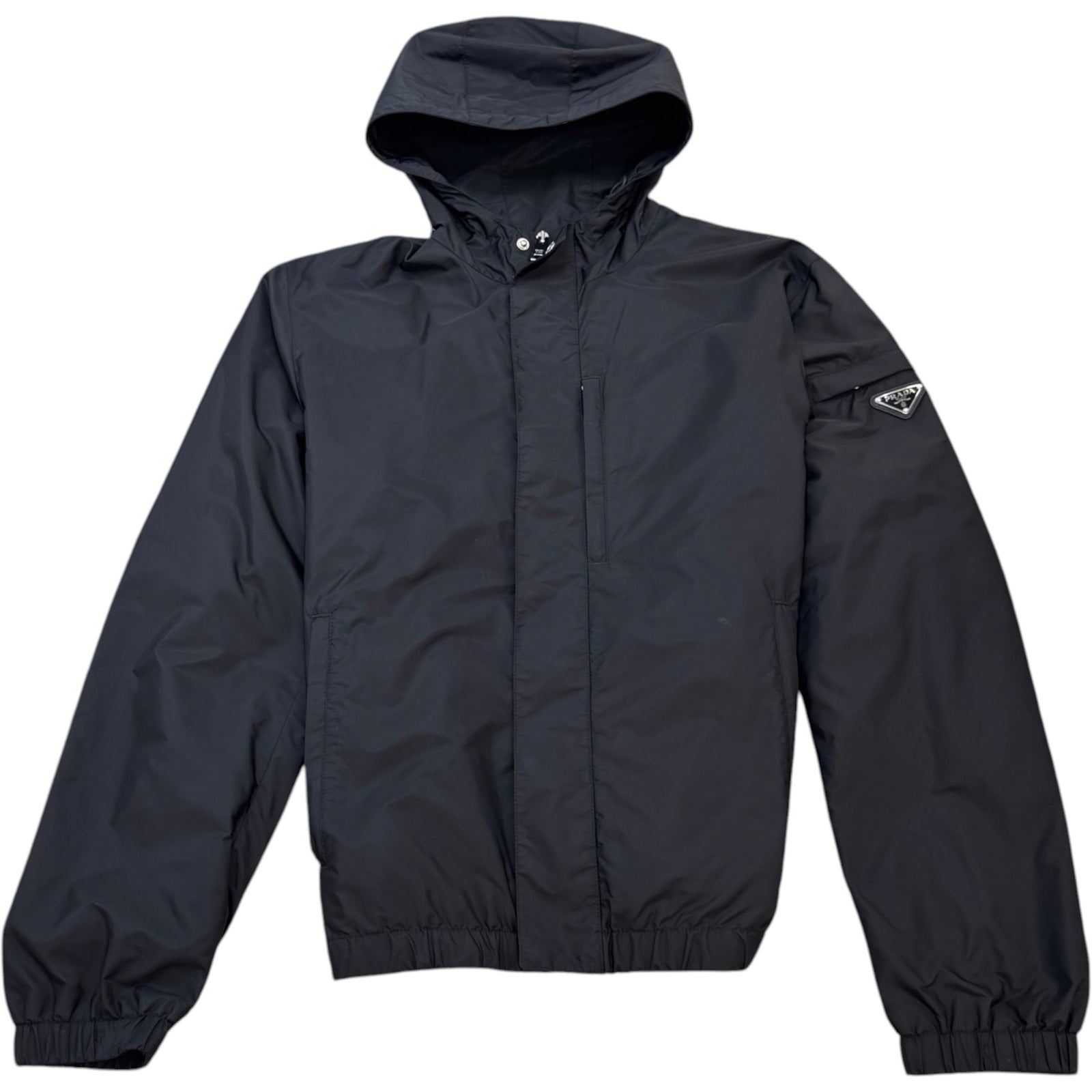 Men's Re-Nylon Plaque Logo Windbreaker Black Size IT 48 / M - Photo 1