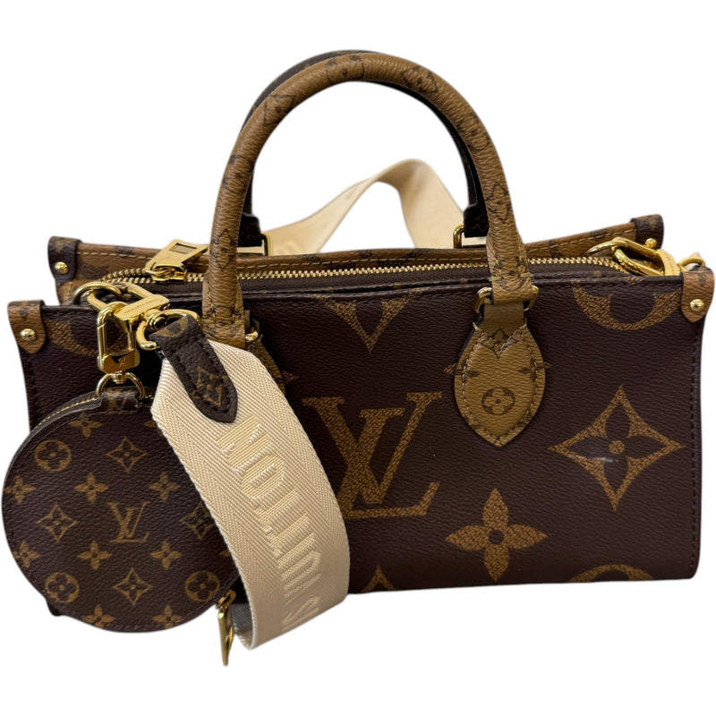 Women's Reverse Monogram On The Go East West Handbag Brown