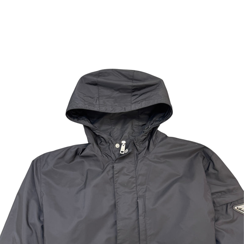 Men's Re-Nylon Plaque Logo Windbreaker Black Size IT 48 / M
