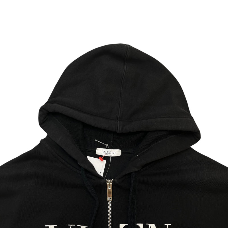 Men's Logo Print Hoodie Black Size XL