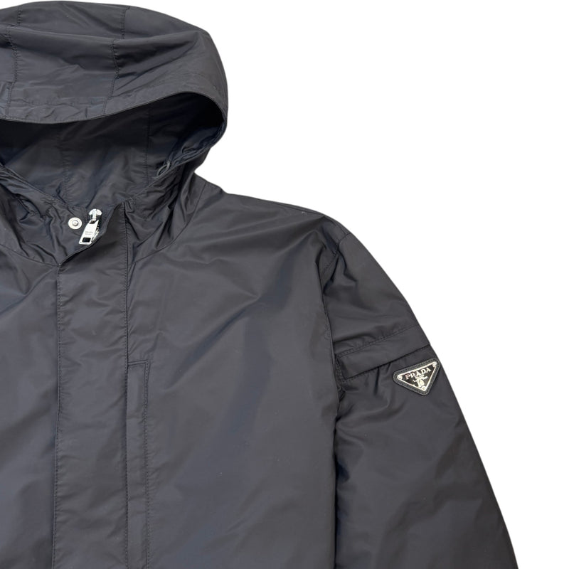 Men's Re-Nylon Plaque Logo Windbreaker Black Size IT 48 / M