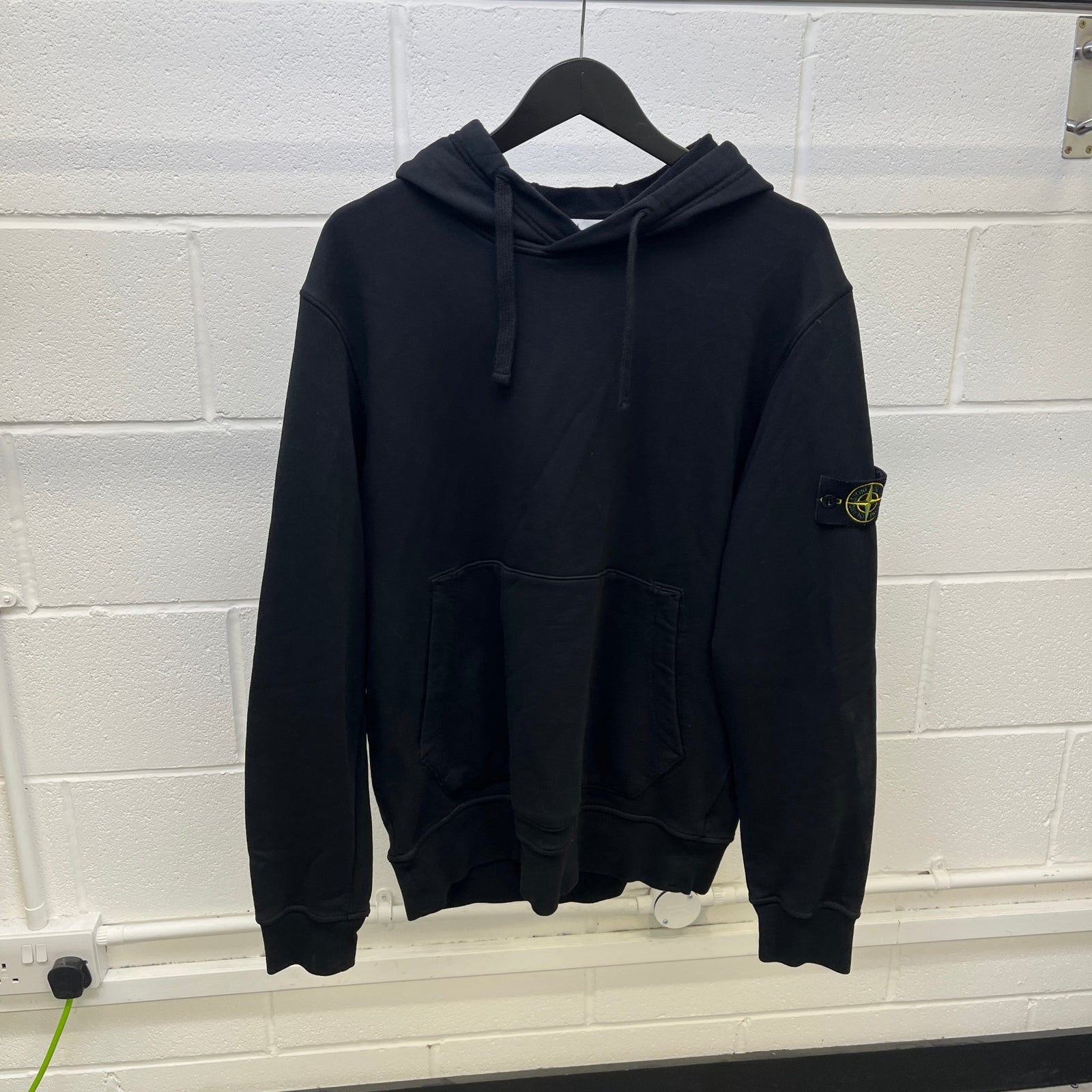 Men's Applique Logo Hoodie Black Size XL - Photo 8