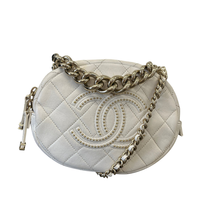 Women's 2019 Cc Quilted Studded Bag White