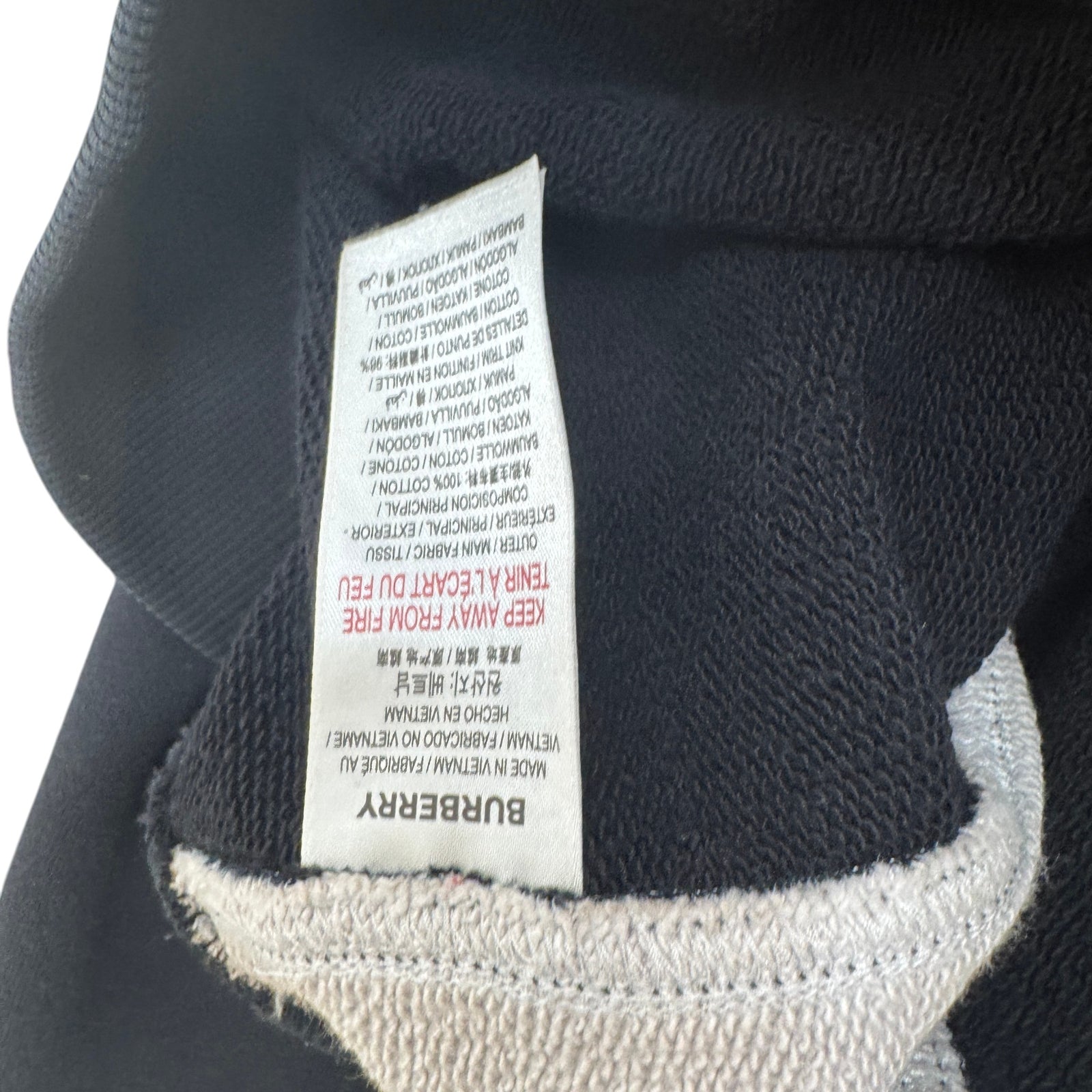 Men's Check Panel Hoodie Black Size M - Photo 4