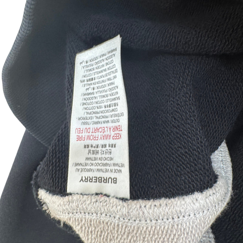 Men's Check Panel Hoodie Black Size M