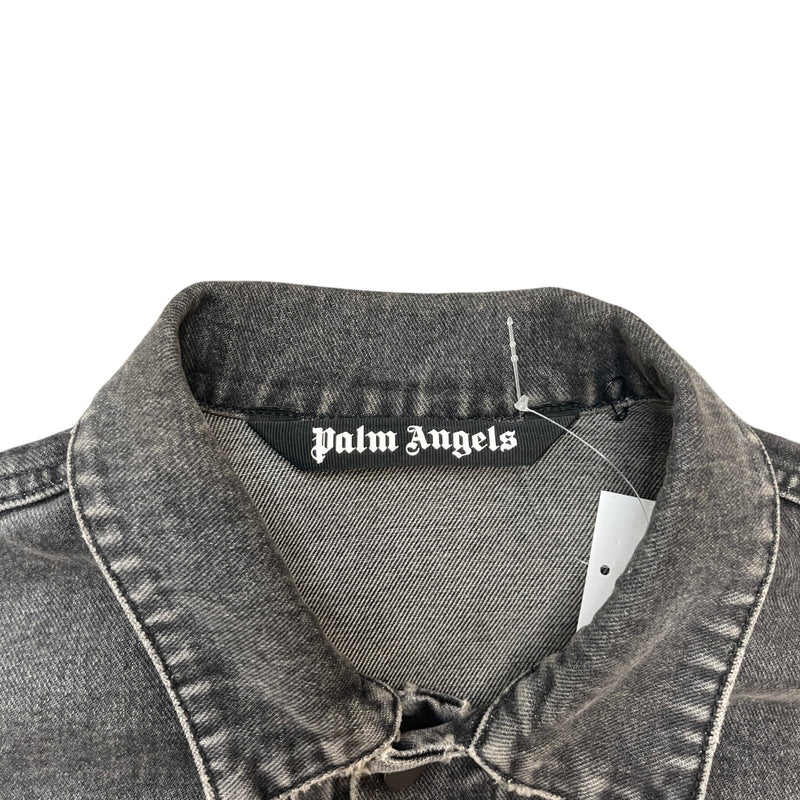 Men's Denim Logo Print Jacket Grey Size XS
