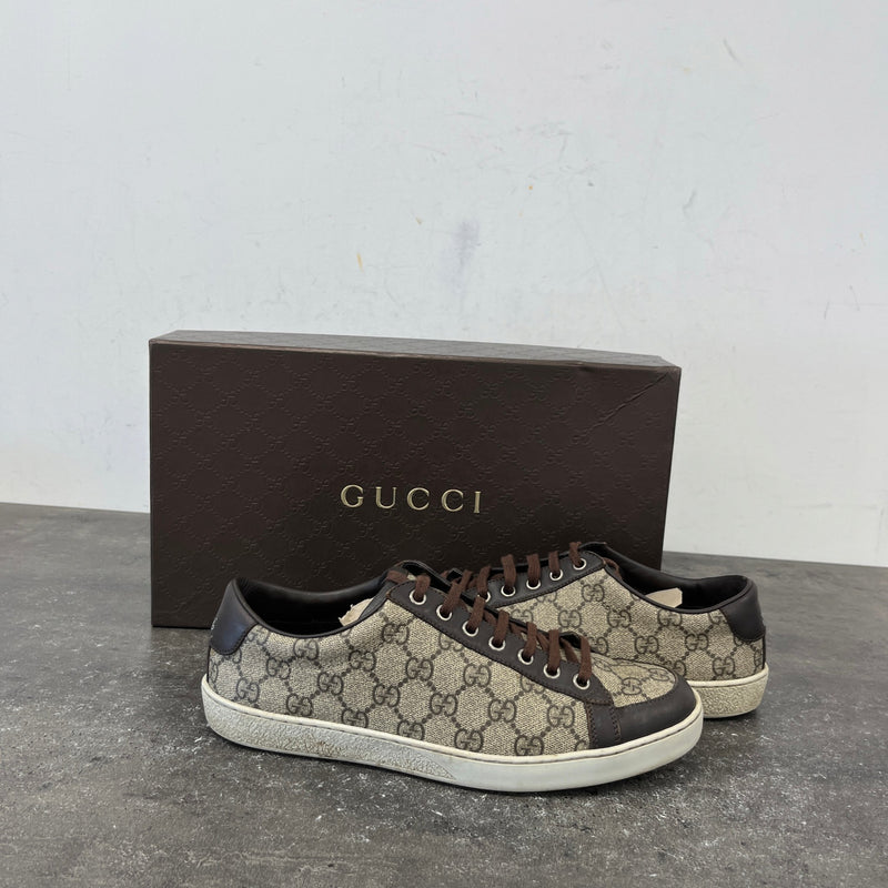 Men's GG Supreme Brooklyn Low Trainers Brown Size UK 6 / EU 40