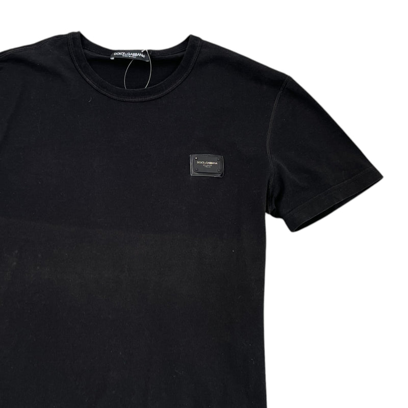 Men's Plaque Logo T-Shirt Black Size IT 48 / UK M
