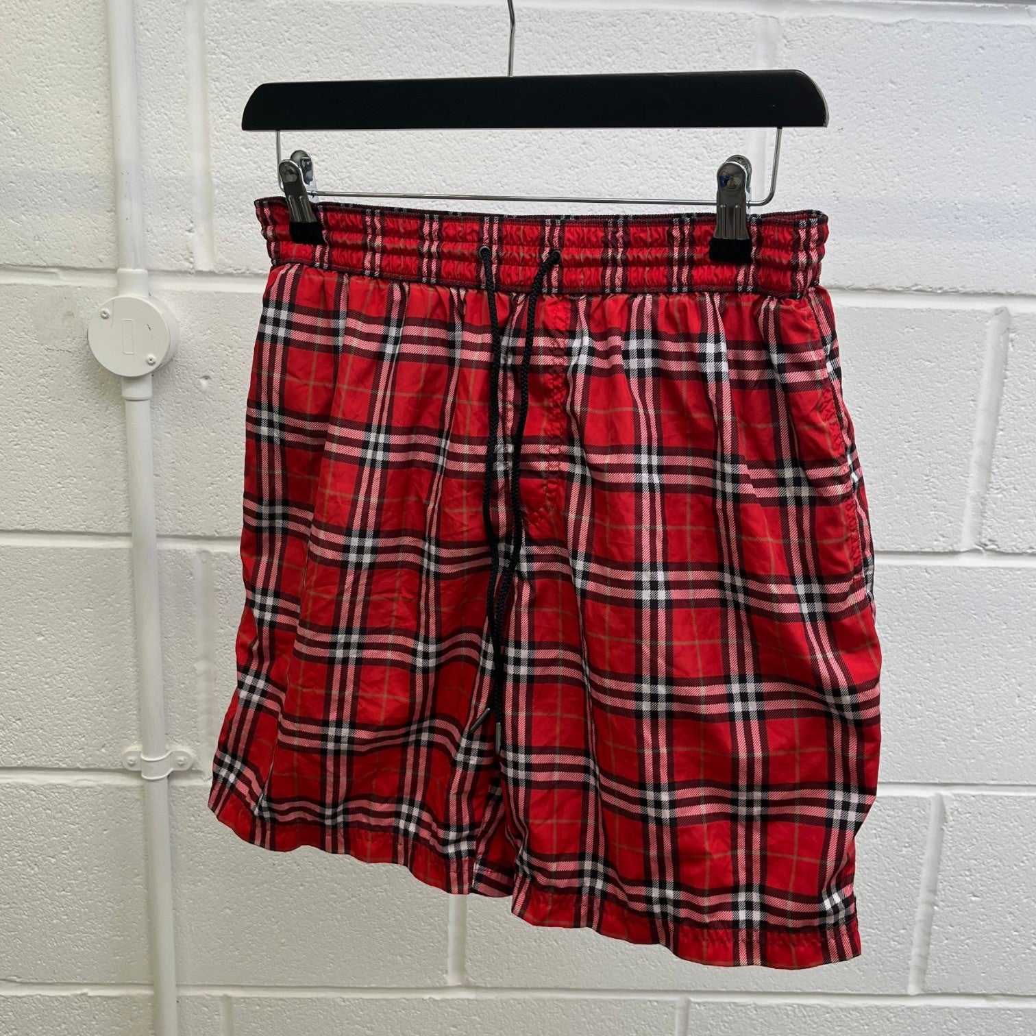 Men's Bradeston Check Swim Shorts Red Size M - Photo 7
