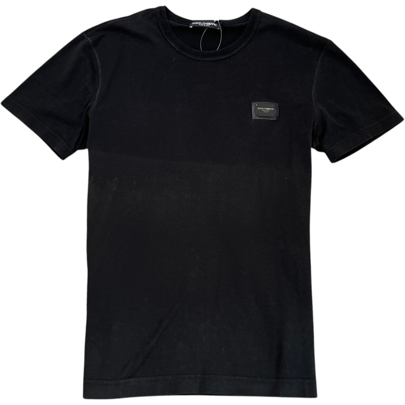 Men's Plaque Logo T-Shirt Black Size IT 48 / UK M