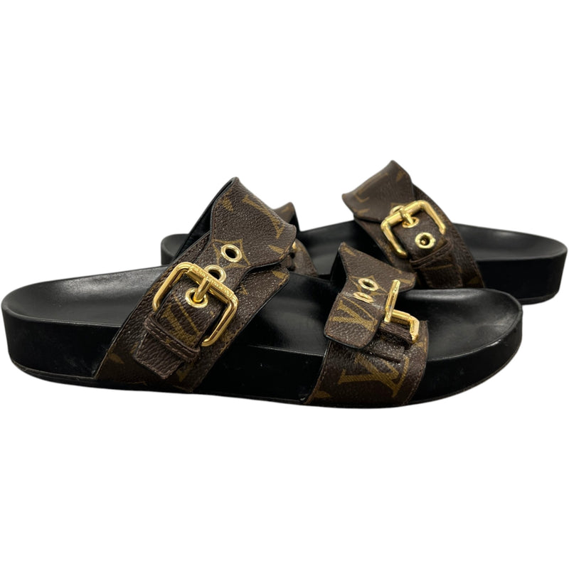 Women's Bom Dia Flat Comfort Mules Sandals Brown Size UK 4 / EU 37