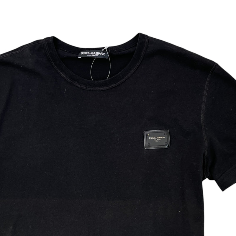 Men's Plaque Logo T-Shirt Black Size IT 48 / UK M