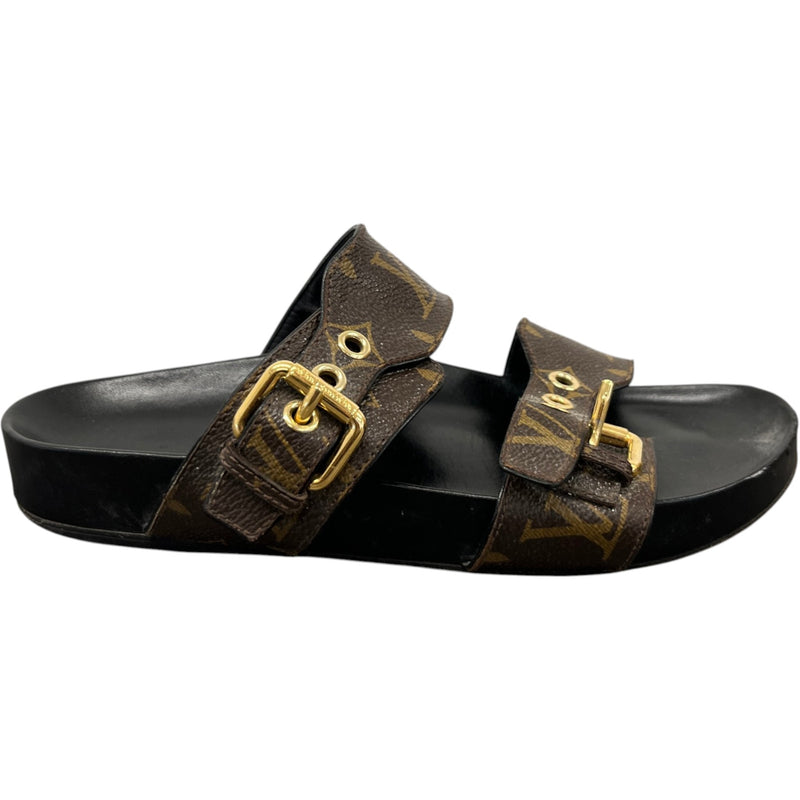 Women's Bom Dia Flat Comfort Mules Sandals Brown Size UK 4 / EU 37