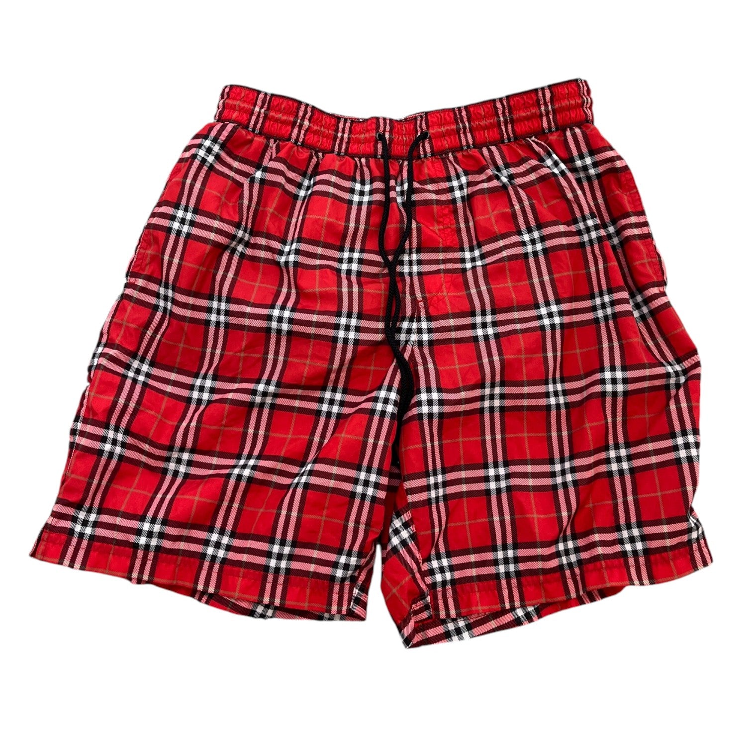 Men's Bradeston Check Swim Shorts Red Size M - Photo 1