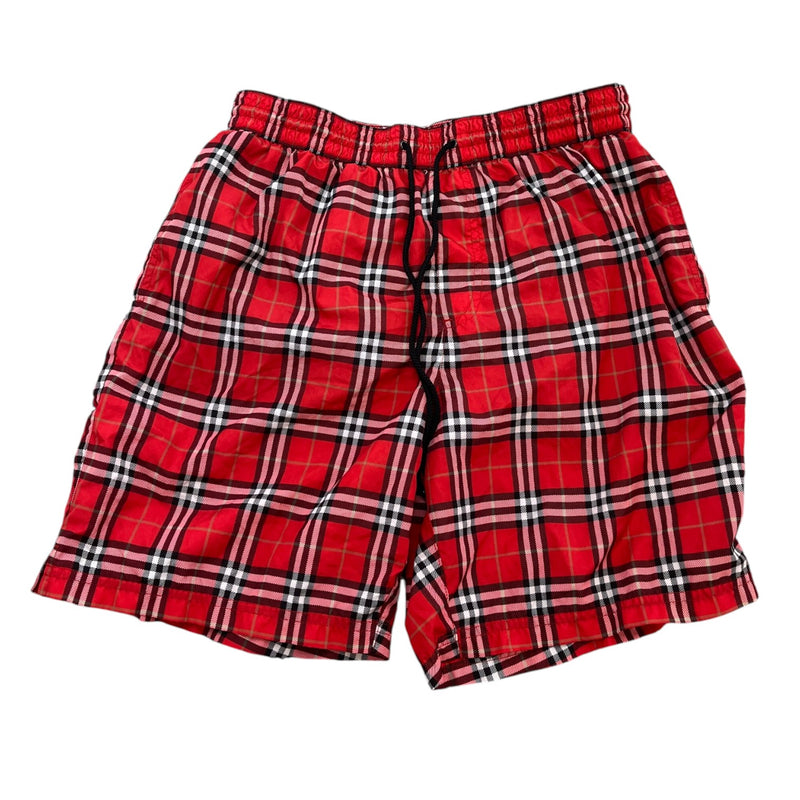 Men's Bradeston Check Swim Shorts Red Size M