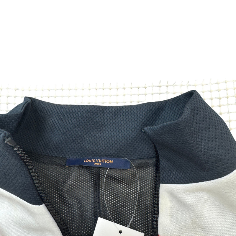 Men's Embellished LV Hockey Track Jacket Grey Size L