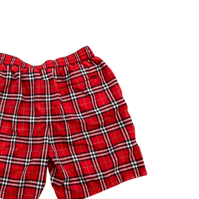 Men's Bradeston Check Swim Shorts Red Size M
