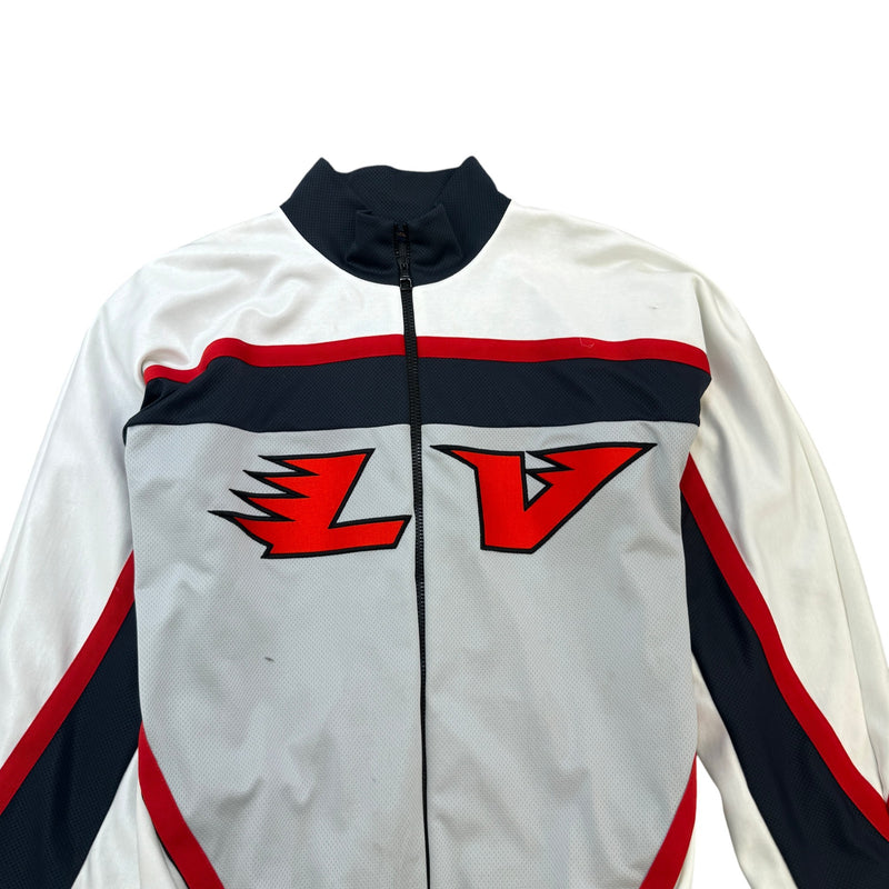Men's Embellished LV Hockey Track Jacket Grey Size L