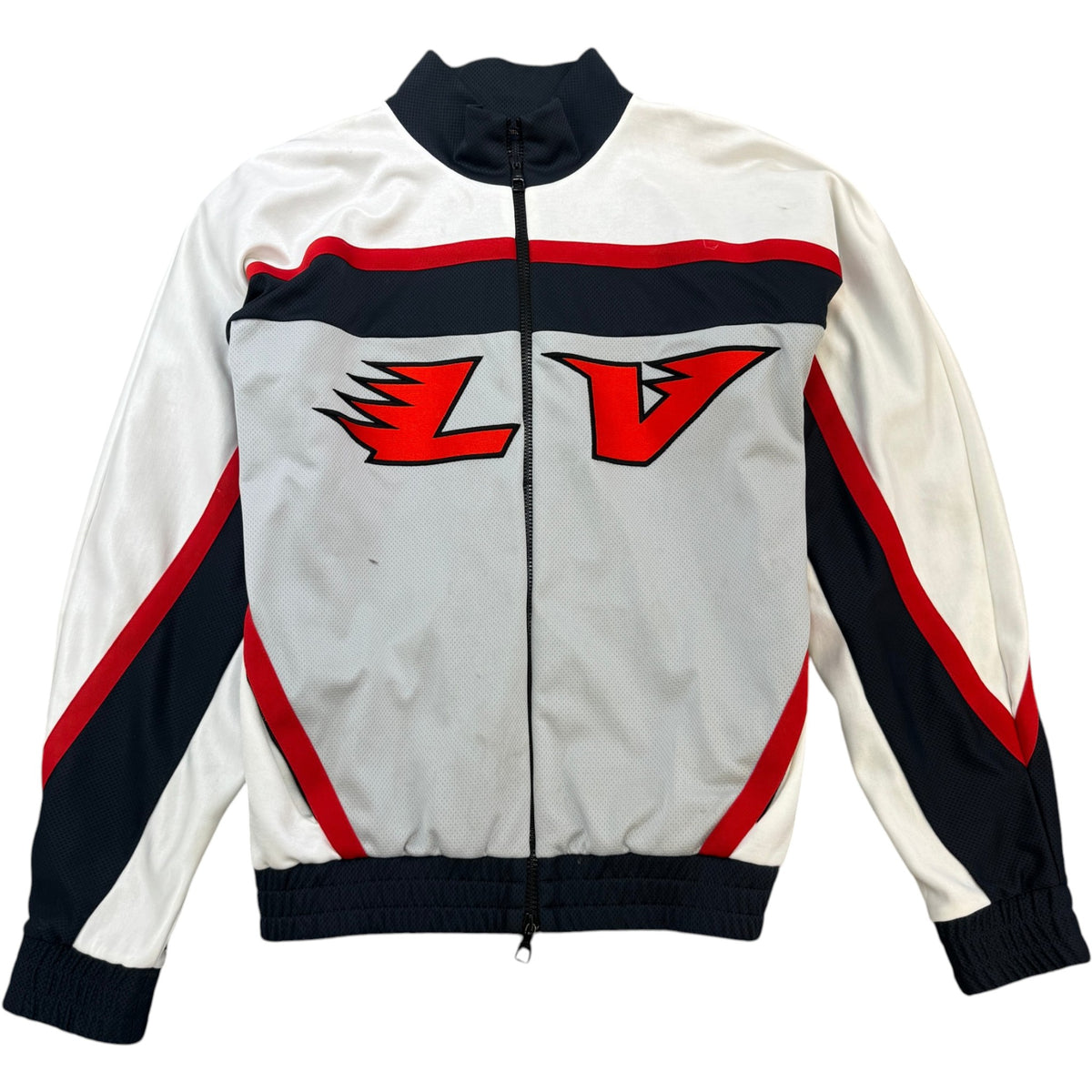 Men's Embellished LV Hockey Track Jacket Grey Size L - Photo 1